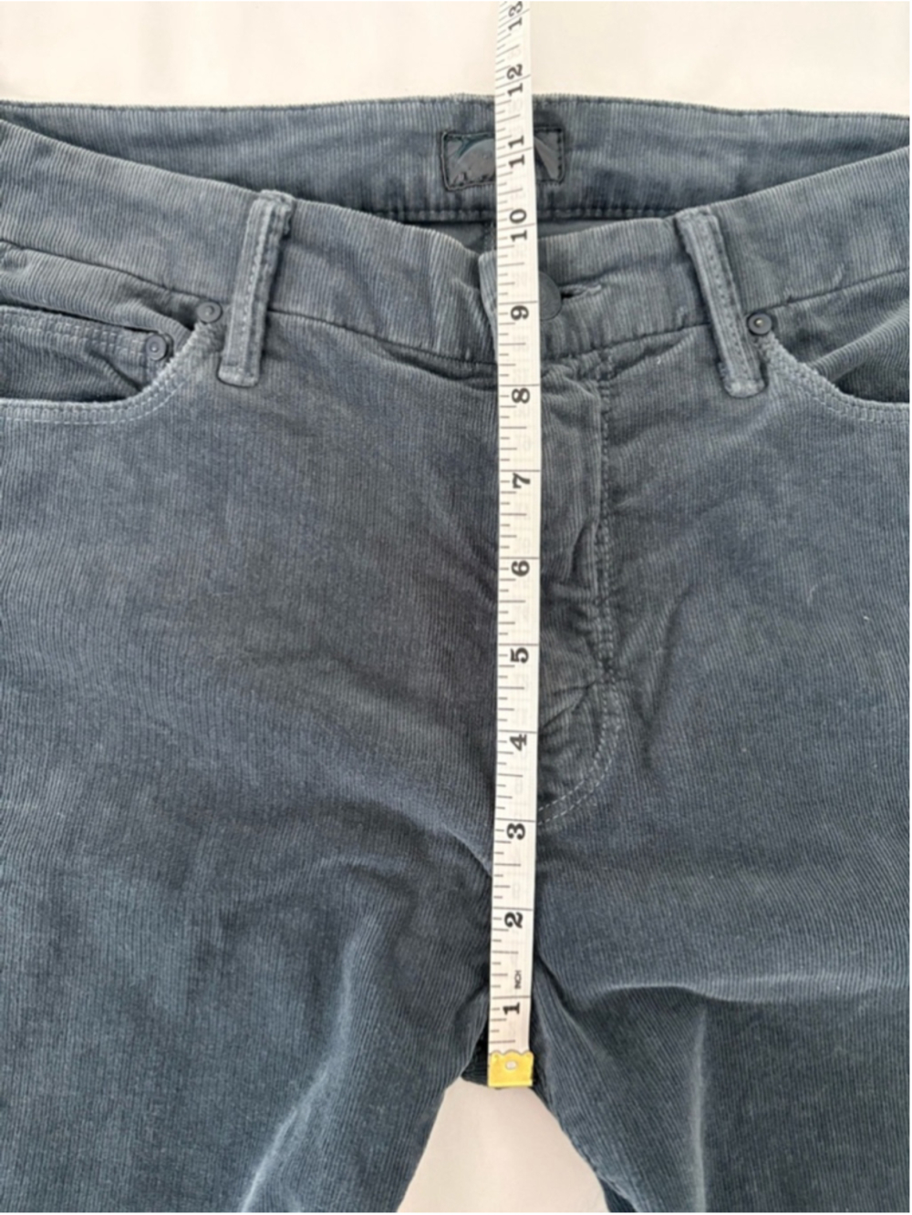 MOTHER High Waisted Looker Corduroy Pants Sz 29 (15”W) Hopscotch Indigo #327 EUC - Picture 12 of 13